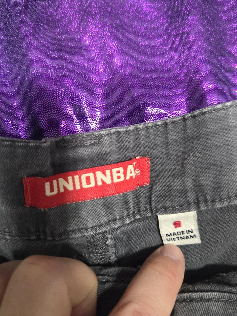 UNIONBAY Gray Scalloped-Hem Denim Shorts